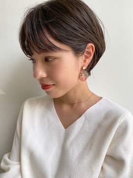 トゥーナ 表参道(tona) 20代30代40代マッシュショートフェザーバングカーキグレージュ☆