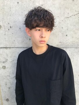 シェノン オム 梅田(CHAINON HOMME) MEN'S HAIR/アッシュブラック/波巻き/マッシュパーマ/