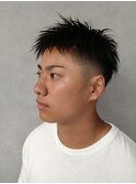 アッシュブラック束感カット刈り上げツーブロック【新大阪】