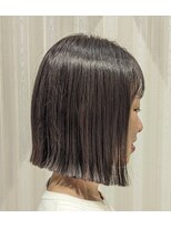 ロム 切りっぱなし外ハネボブ/カーキベージュ/30代40代