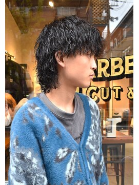 フリーク バーバーショップ 都島店(FREAK BARBER SHOP) 波巻きツイストスパイラルMIXウルフパーマ
