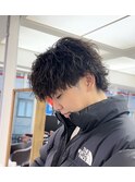 波巻きパーマメンズツイストスパイラルパーマツーブロック