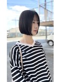 ボブ/黒髪/グレー/韓国ボブ/髪質改善[鹿児島中央駅]