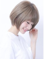 大人前上がりボブショート×アッシュベージュカラー30代40代50代