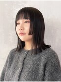 ミディアム顔周りレイヤーおくれ毛美髪_ba496731
