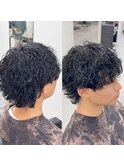 マッシュウルフ 波巻きパーマ