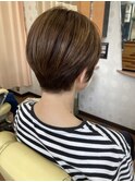 ショート白髪ぼかしハイライトカラー