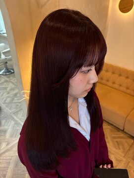 LUVISM 栄店/名古屋/ダブルカラー/ブリーチ/顔周りレイヤー/学割【5月1日OPEN(予定)】 ボルドー/チェリーレッド/韓国ヘア/ダブルカラー/yuria