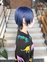 if&nbsp;ブルー/インナーカラー/ウルフカット