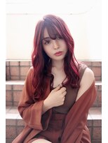 フラミューム たまプラーザ(flammeum)&nbsp;チェリーレッド×ゆるウェーブ【たまプラーザ】