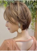 大人かわいい/ショートボブ/耳掛け