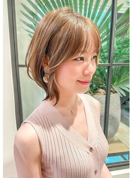 ルエ(rue) 『 カット + ノーブリーチベージュ 』小顔ウルフレイヤーボブ