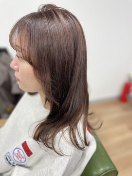 クール(coeur) サイドバング×ピンクブラウン