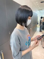 ロンドシエル 横浜(Lond ciel)&nbsp;黒髪でもかわいい前下がりボブ×フルバング【久保田夢美】横浜