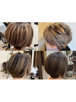 ダメージを気にせず脱白髪染め★気になりだした白髪も白髪ぼかしやハイライトでお洒落にしっかりカバー♪