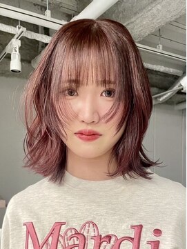 フェブミエル(fev miel) レイヤーカット×チェリーブラウン