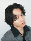大分ニュアンスパーマセンターパートフェザーパーマ毛流れパーマ