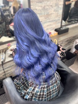 オズ 梅田店(OZ) ネイビーブルー×スーパー人毛エクステ60枚