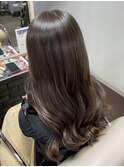 アッシュブラウン×セミロング