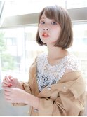 流しバング ミルクティーカラー ショートボブ★★