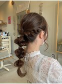 【大人可愛い】編みおろし ヘアアレンジ　三つ編み　玉ねぎヘア