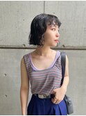 重めなルーズボブパーマ