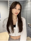 【中澤彩乃】ブラウンカラー韓国顔まわりレイヤーカット前髪なし