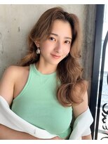 サロンドミルク 原宿(salon de MiLK) ハイライトミルクティーベージュロングレイヤーカット/原宿