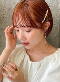 熊本 ショートボブ お呼ばれアレンジ オレンジブラウン Arisa.