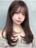 レイヤーカット×フェイスフレーミングで韓国風に！小顔見せ◎