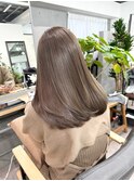☆透明感ブラウングレージュ髪質改善レイヤーカットブリーチなし