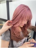 桜ピンク(ケアブリーチ＋ケアカラー＋アメイジアTR)