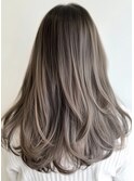#バレイヤージュ#アッシュブラウン#韓国風レイヤー#ロング