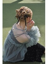 ミラ(Mila)&nbsp;ボブからアップヘア★お呼ばれヘアセット★ベロアリボン