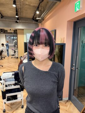 ループウエスト(LOOP WEST) しましまブラック×ピンク0327