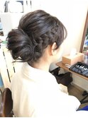 編み込みミディアムアップアレンジ【ヘアアレンジ立川/立川南】