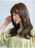 三軒茶屋_レディース_ロング_ブラウン_コテ巻き_パーマ_小顔