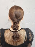 タイトポニー編み込みアレンジ