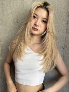 サイン 表参道(SIGN) ミルクティーベージュダブルカラーインナーカラーケアブリーチ