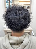 アッシュブラック/カルマパーマ/ベリーショート/鎌取/中村郁未