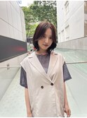 レイヤーカット タッセルボブ ヘーゼルボブ 顔まわり韓国 前髪