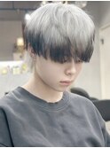 レイヤーカットミルクティーベージュケアブリーチダブルカラー