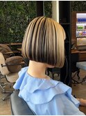 白髪ぼかしにも◎ハイライト×大人ボブ