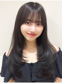 黒髪暗髪透明感似合わせ小顔前髪顔まわりレイヤーカット