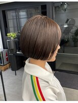 ミンナノポリシー(MIN NANO//POLICY) 艶丸みボブ×透けグレージュ◎