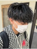 ツイストスパイラル/スパイラルパーマ/メンズ/マッシュ/眉毛