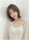 夏カラーブリーチなしくびれボブレイヤーオリーブベージュp越谷!