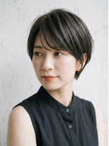ブロック(BLOCK) 透け感ダークグレージュ×ハンサムノースリーブショート