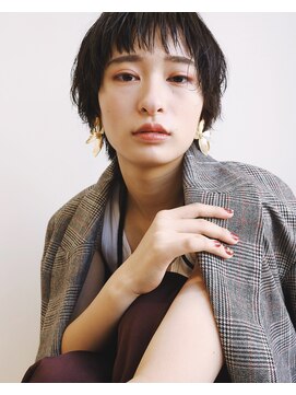 ギフト(GIFT) 【cheke】オン眉ショート/グレイアッシュ/グレージュカラー