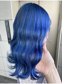 推しカラーのブルーヘア(o^^o)